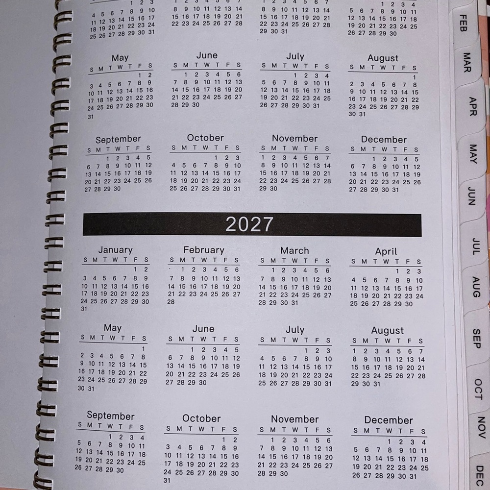 2026 Pink Abstract Home Office Planner with Stickers - Picture 3 of 6